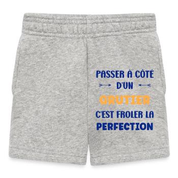 Vorbeigehen an einem Kranführer vorbei - Baby Shorts - Grau meliert - Vorne