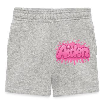 Graffiti Aiden Personalisierter Name ideales Geschenk zum Ausdrucken - Baby Shorts - Grau meliert - Vorne
