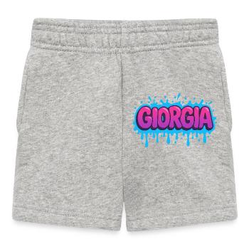 Graffiti  Georgia Prénom cadeau idéal imprimable - Short Bébé - gris chiné - Devant