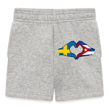 Drapeau Suède-Cuba Mains de cœur - Short Bébé - gris chiné - Devant