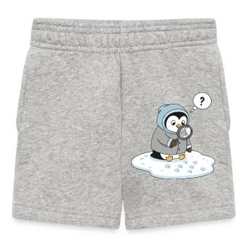 Détective Pingouin mignon Observation de la faune - Short Bébé - gris chiné - Devant
