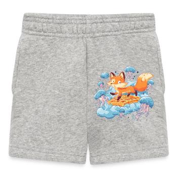 Fuchs auf Waffeltraum - Baby Shorts - Grau meliert - Vorne