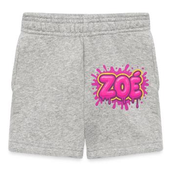 Graffiti Zoe Name Geschenk Ideal Druckbar - Baby Shorts - Grau meliert - Vorne