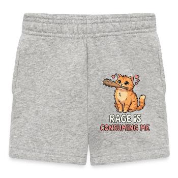 Rage Is Consuming Me Cute Cat Meme - Baby Shorts - heather grey - Front