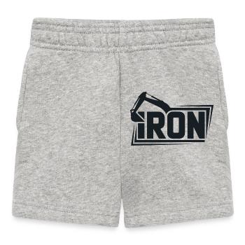 Iron Crane Bold Logo Tee - Baby Shorts - heather grey - Front