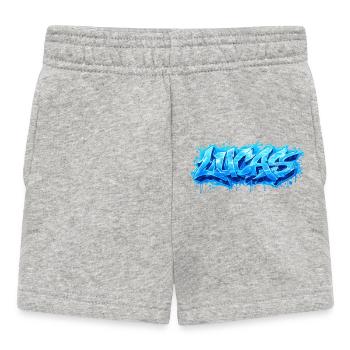 Graffiti LUCAS Name Geschenk Ideal druckbar - Baby Shorts - Grau meliert - Vorne
