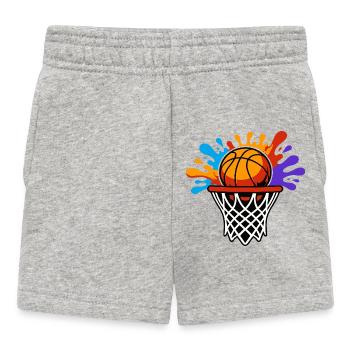 Basketball-Splash-Hoop-Burst - Baby Shorts - Grau meliert - Vorne