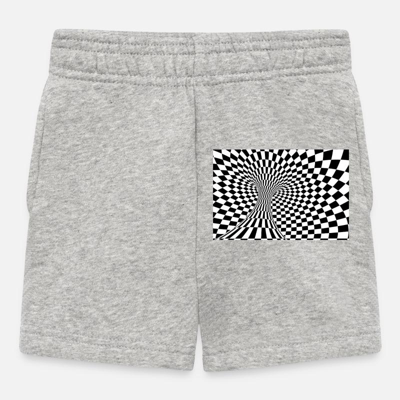 Checkerboard Optical Tunnel - Baby Shorts - heather grey