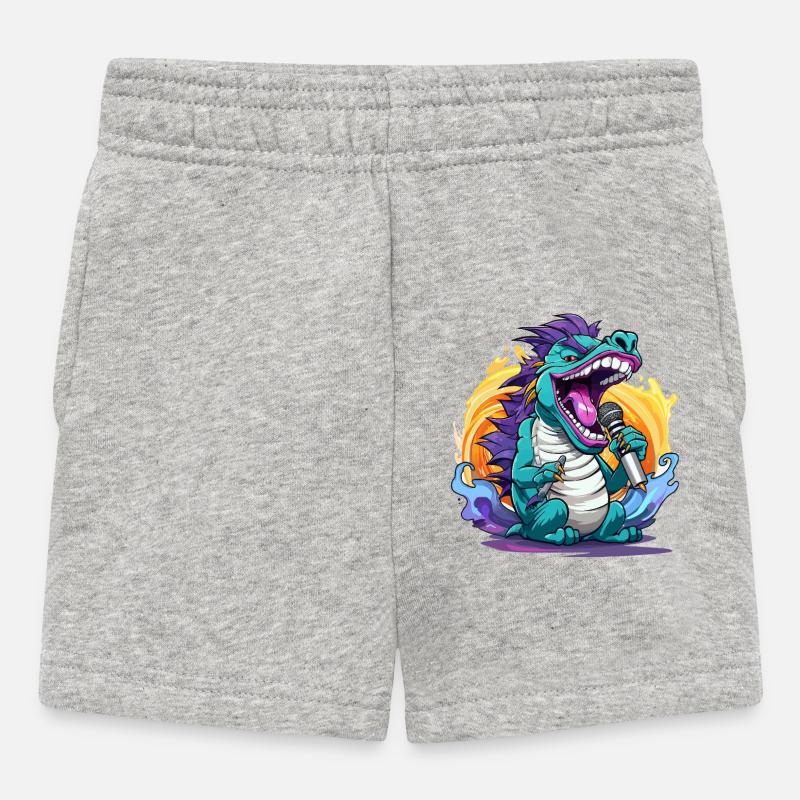 Dragon Singer avec micro - Short Bébé - gris chiné