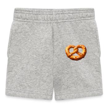 Low Poly Orange Polygonale Brezel - Baby Shorts - Grau meliert - Vorne
