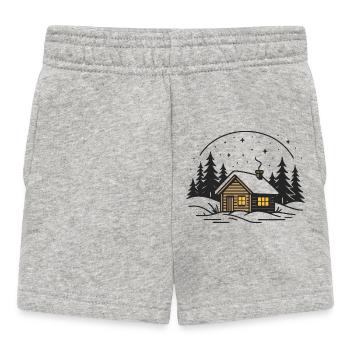 Cabin in the moonlight - Baby Shorts - heather grey - Front