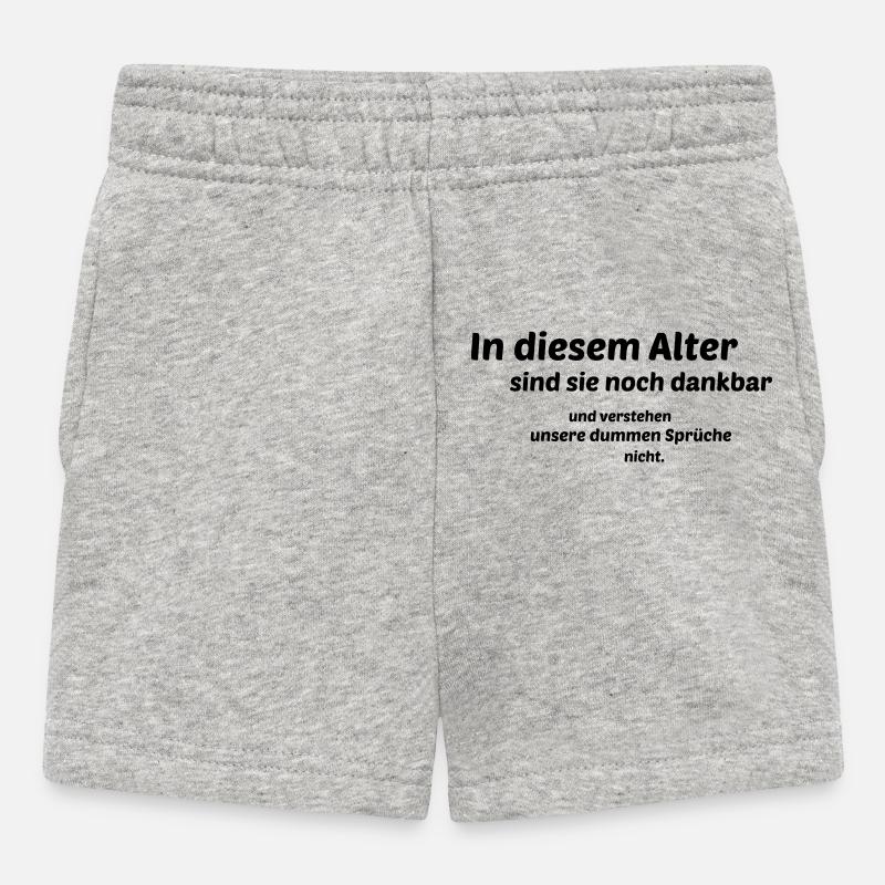 noch dankbar - Baby Shorts - Grau meliert
