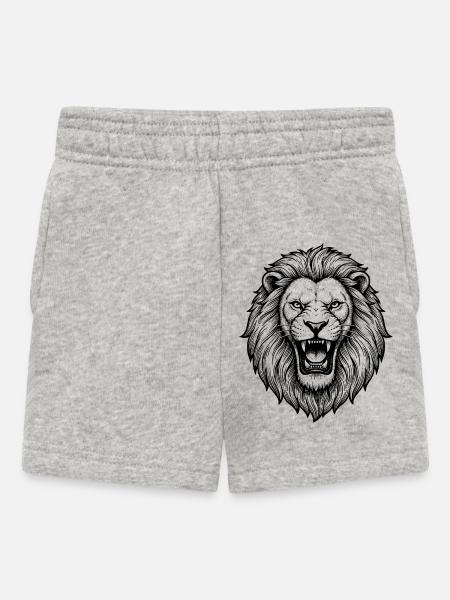 Löwe - Baby Shorts - Grau meliert