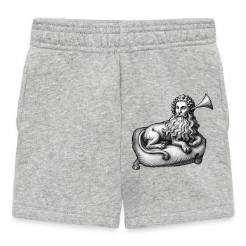 TAUBER LÖWENMANN – schwarz und weiß - Baby Shorts - Grau meliert - Vorne