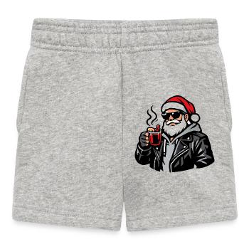 Biker Santa Coffee Break - Baby Shorts - heather grey - Front