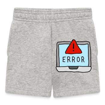 Laptop Error Warning Illustration - Baby Shorts - heather grey - Front