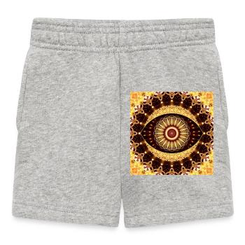 Kaleidoscope Mandala Gold Tones - Baby Shorts - heather grey - Front