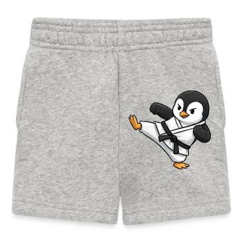 Karate Penguin Arts Martiaux Kick - Short Bébé - gris chiné - Devant