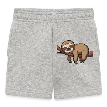 Schlafendes Faultier auf Ast - Baby Shorts - Grau meliert - Vorne