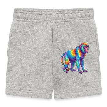 Colorful Monkey Rainbow Pop Art Watercolor - Baby Shorts - heather grey - Front