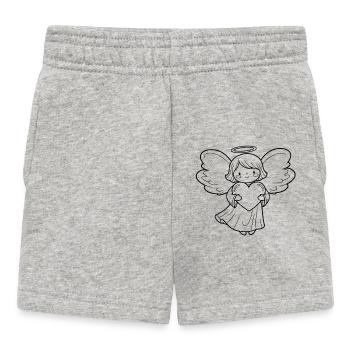 Illustration d’Ange Gardien avec Cœur - Short Bébé - gris chiné - Devant