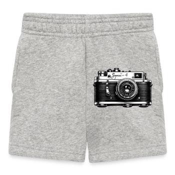 Vintage-Kamera-Skizze - Baby Shorts - Grau meliert - Vorne