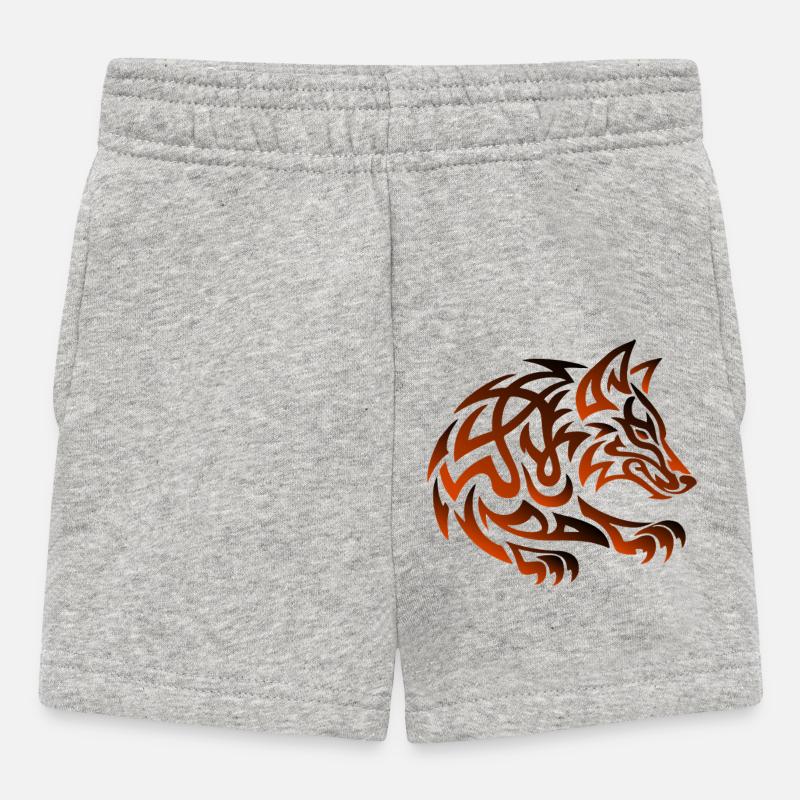 Tribal Wolf Ember - Short Bébé - gris chiné