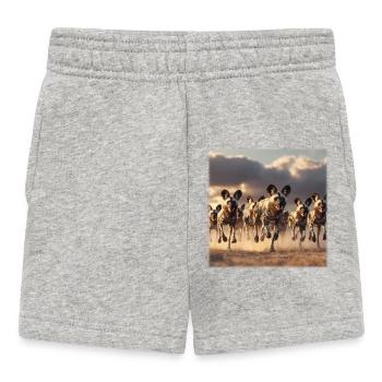 Savane faunique du groupe des hyènes - Short Bébé - gris chiné - Devant