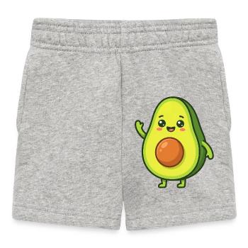 Happy Avocado Cartoon - Baby Shorts - Grau meliert - Vorne