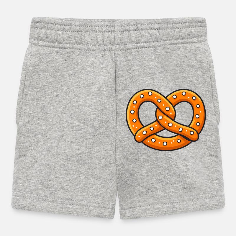Illustration de bretzels orange - Short Bébé - gris chiné