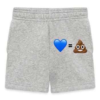 AfD is shit - 💙 = 💩 (Bright Design) - Baby Shorts - heather grey - Front