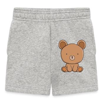 Cute Teddy Bear Adorable Kawaii Brown Animal Carto - Baby Shorts - heather grey - Front