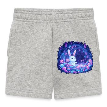 Le Lapin Bleu dans la Forêt de Cristal - Short Bébé - gris chiné - Devant
