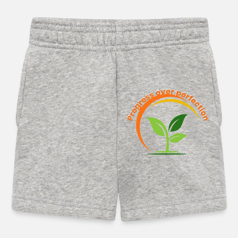 Progrès au-dessus de la perfection – Growth Mindset Inspirat - Short Bébé - gris chiné