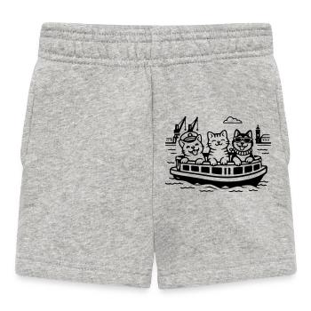 Hafen Katzen Hunde Hafenrundfahrt Hamburg  - Baby Shorts - Grau meliert - Vorne
