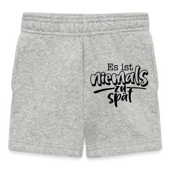 It's never too late - Baby Shorts - heather grey - Front