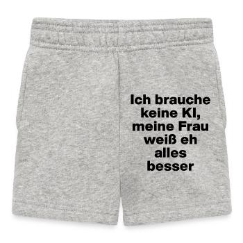 Je n’ai pas besoin d’IA, ma femme sait tout mieux - Short Bébé - gris chiné - Devant