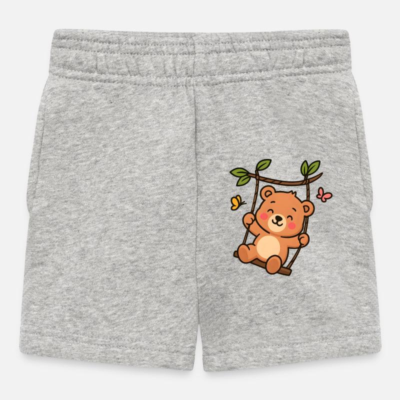 Petit ours en balançoire - Short Bébé - gris chiné
