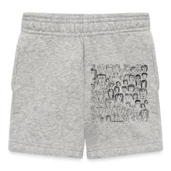 1 Minute Neutral Faces (1) - Baby Shorts - heather grey - Front