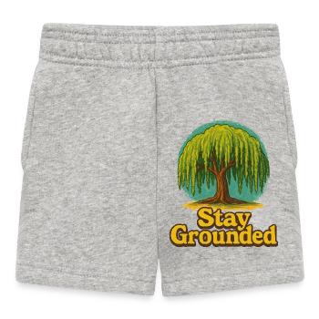 Stay Grounded Willow Tree - Baby Shorts - heather grey - Front