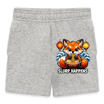 Le slurp de renard de ramen arrive - Short Bébé - gris chiné - Devant