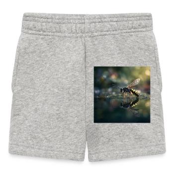 Wespe mit Spiegelung Elegante Makro-Fotografie - Baby Shorts - Grau meliert - Vorne