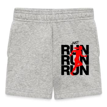 FEMME QUI FAIT DU JOGGING – REINE DE LA COURSE ! COURIR, COURIR, VAS-Y - Short Bébé - gris chiné - Devant