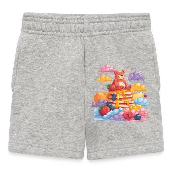 Ours en peaux sur des pancakes - Short Bébé - gris chiné - Devant