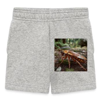 Realistic Cockroach – Macro Insect Design - Baby Shorts - heather grey - Front