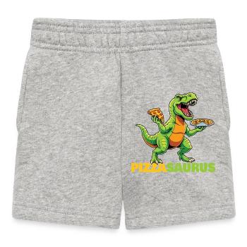 Pizzasaurus Dinosaure Amateur de pizza drôle - Short Bébé - gris chiné - Devant