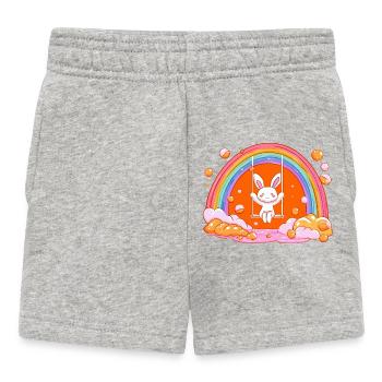Kuschelbunny Regenbogen Schaukel - Baby Shorts - Grau meliert - Vorne