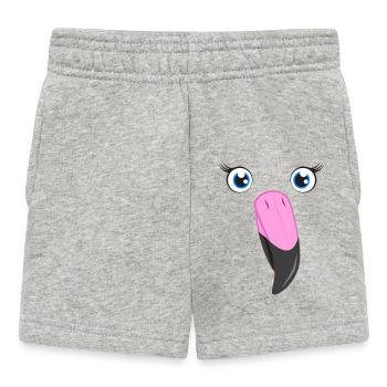 Flamant rose Kawaii Rose DIY Bird Custome - Short Bébé - gris chiné - Devant
