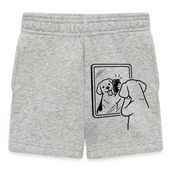 Selfie Dog Dog - Baby Shorts - heather grey - Front