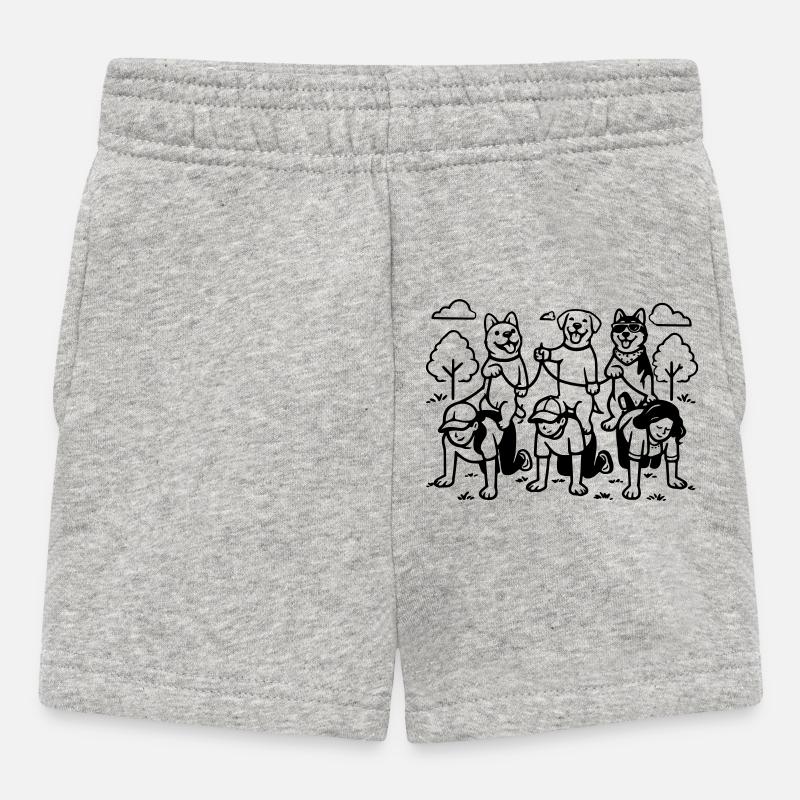 Gassi Gehen Dog Edition dog rules - Baby Shorts - Grau meliert